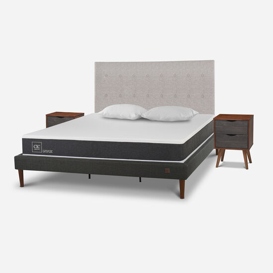 Cama Europea Curve King Ortopedic + Set Tigris + Almohadas