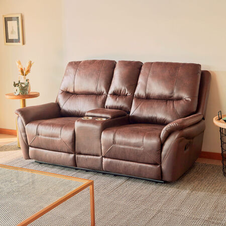 Sofá 2 Cuerpos + Consola Reclinable Toledo Walnut