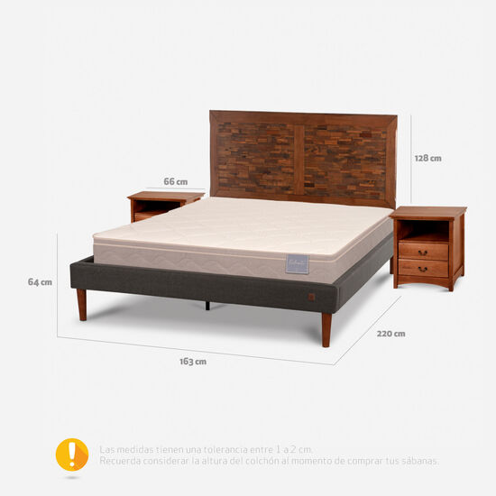 Cama Europea Curve 2 Plazas Rilassati + Set Antique