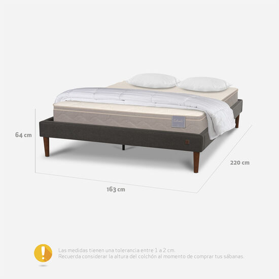 Cama Europea Curve 2 Plazas Rilassati + Almohadas + Plumón
