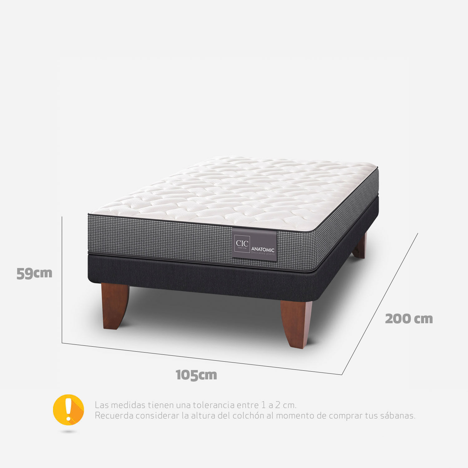 Cama Europea 1,5 Plazas Anatomic