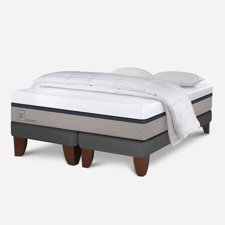 Cama Europea King Balance + Almohadas + Plum&oacute;n