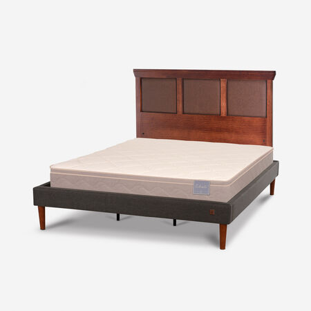 Cama Europea Curve King Rilassati + Respaldo Torino Caramel