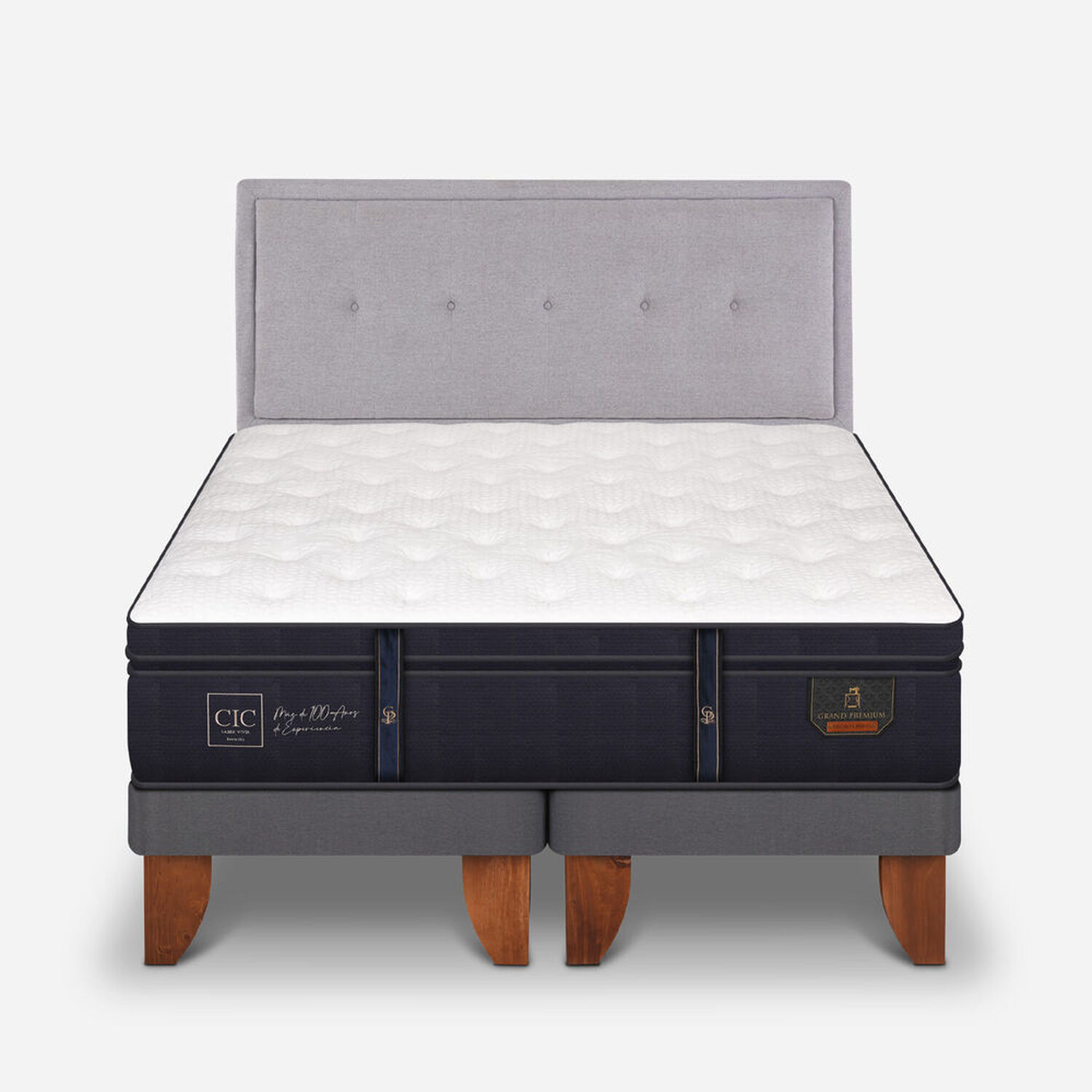 Cama Europea King Grand Premium + Respaldo Ganges