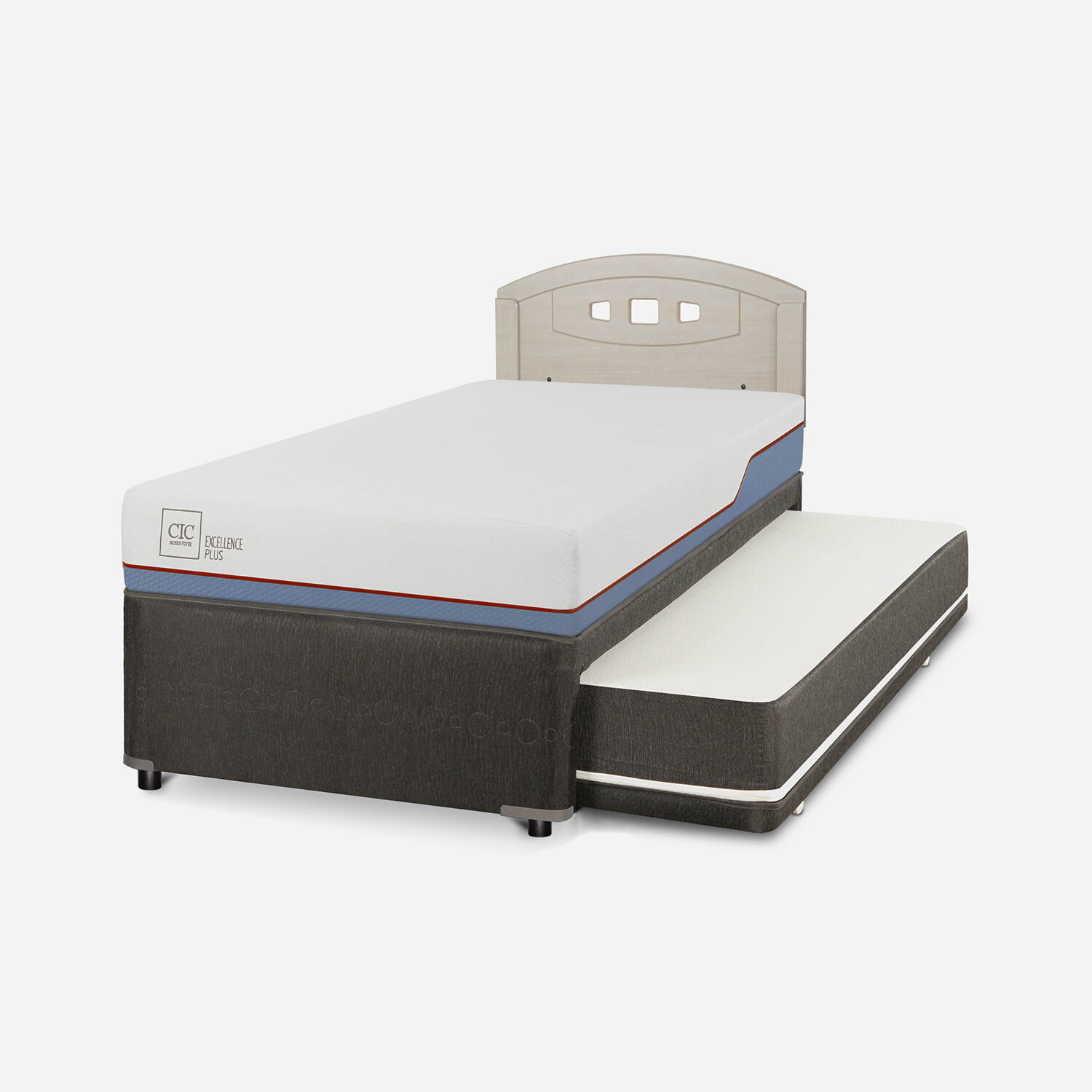 Cama Nido Div&aacute;n Excellence Plus + Respaldo Gales Alpino