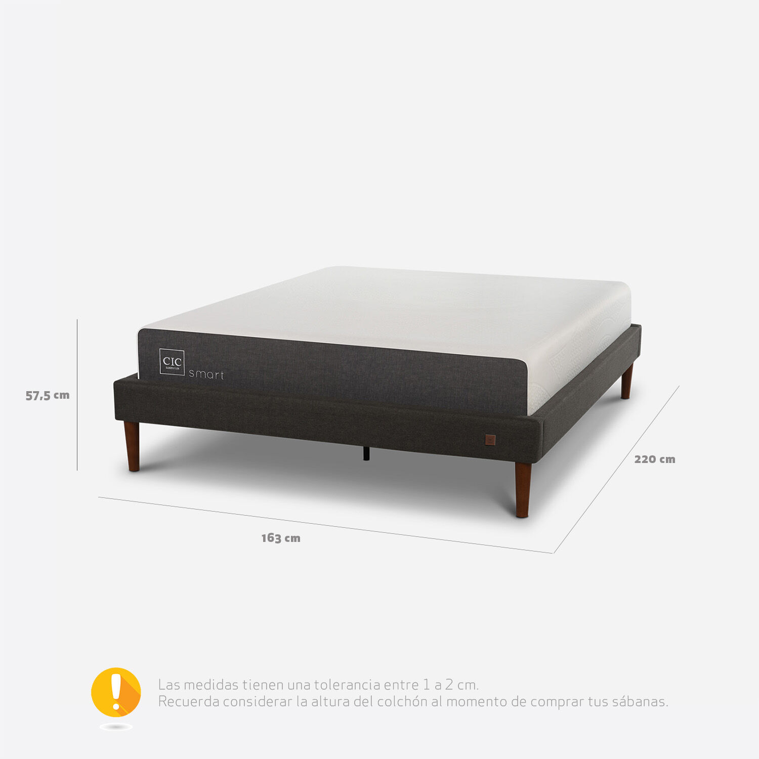 Cama Europea Curve 2 Plazas Smart 