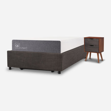 Cama Space Box 1,5 Plazas Smart + Velador N&iacute;ger
