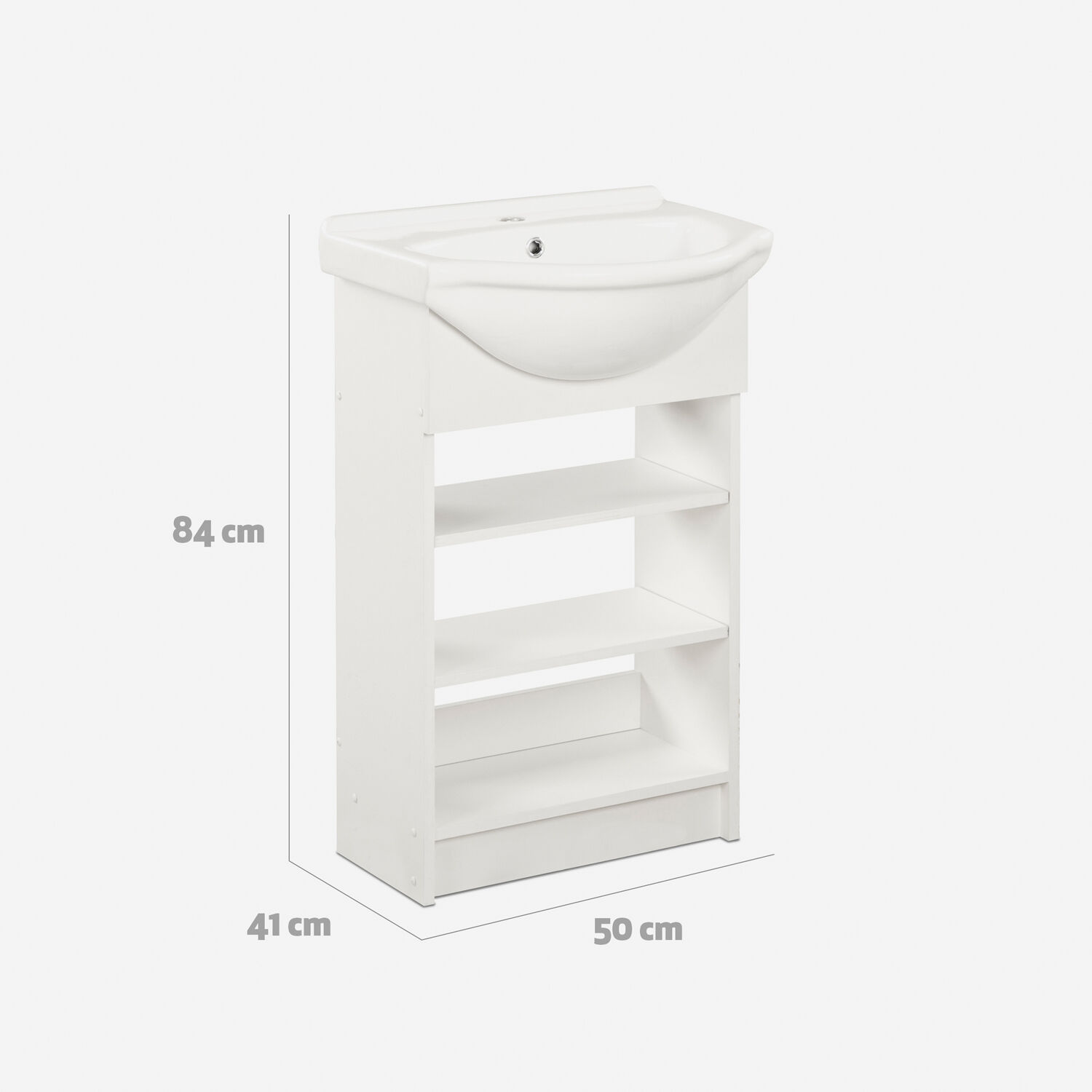 Vanitorio 2 Repisas Cannes Blanco 50 Cm.