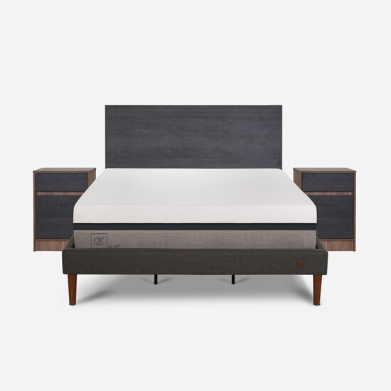 Cama Europea Curve King Balance + Set Espresso