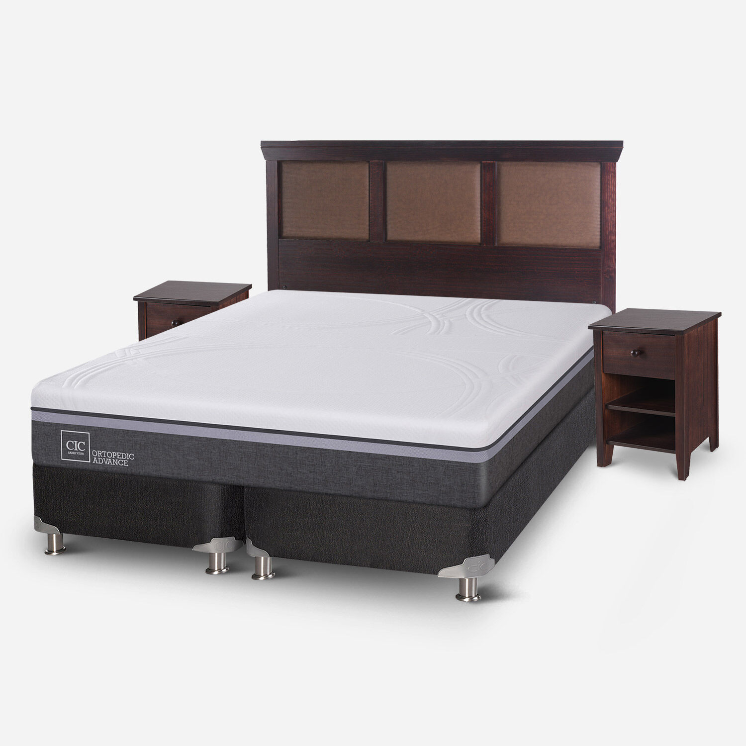 Box Spring King Ortopedic Advance 5 Zonas + Set Dublín Chocolate