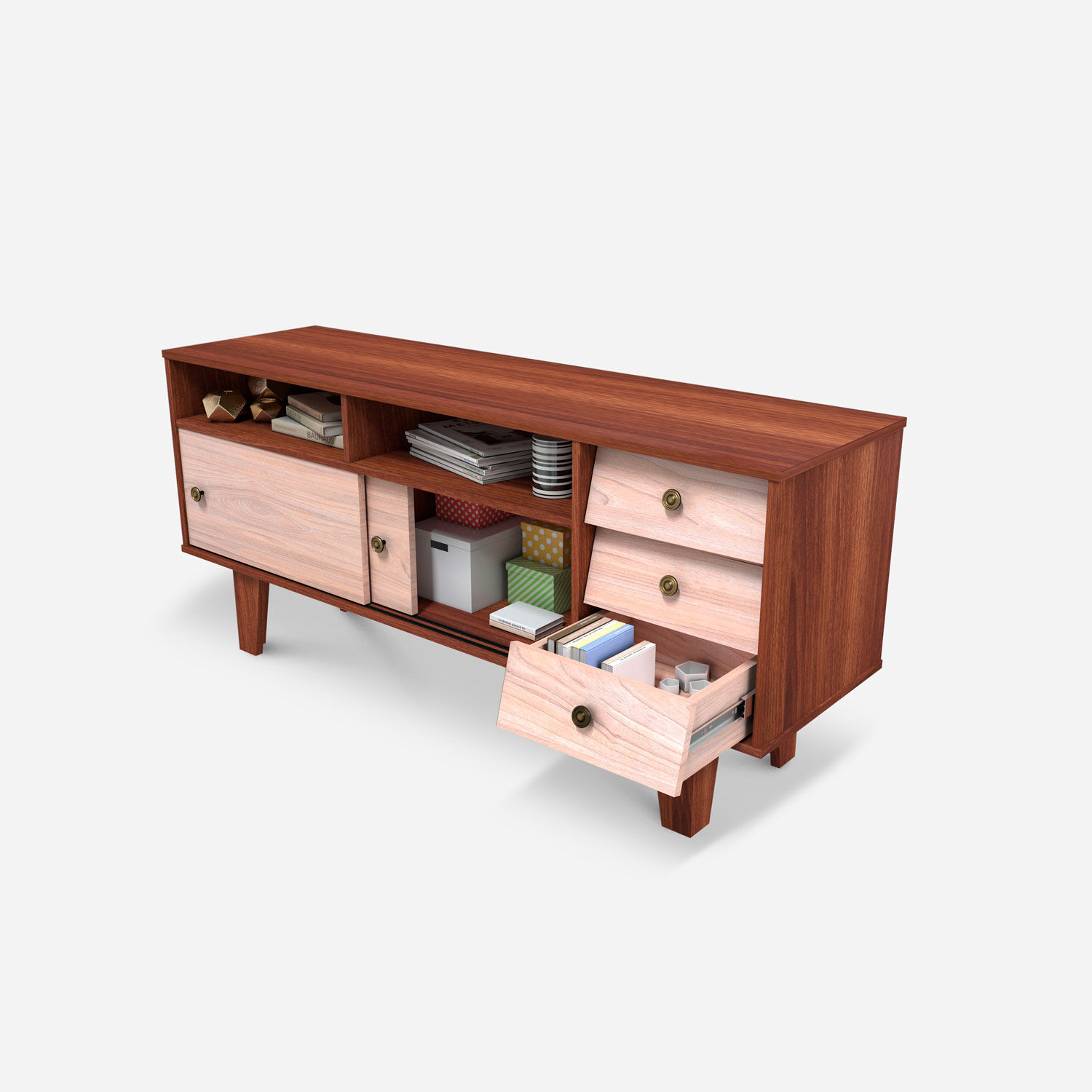 Rack Tv 60" Alto Miscanti Nogal