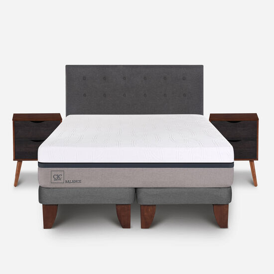 Cama Europea 2 Plazas Balance Base Dividida + Set Éufrates