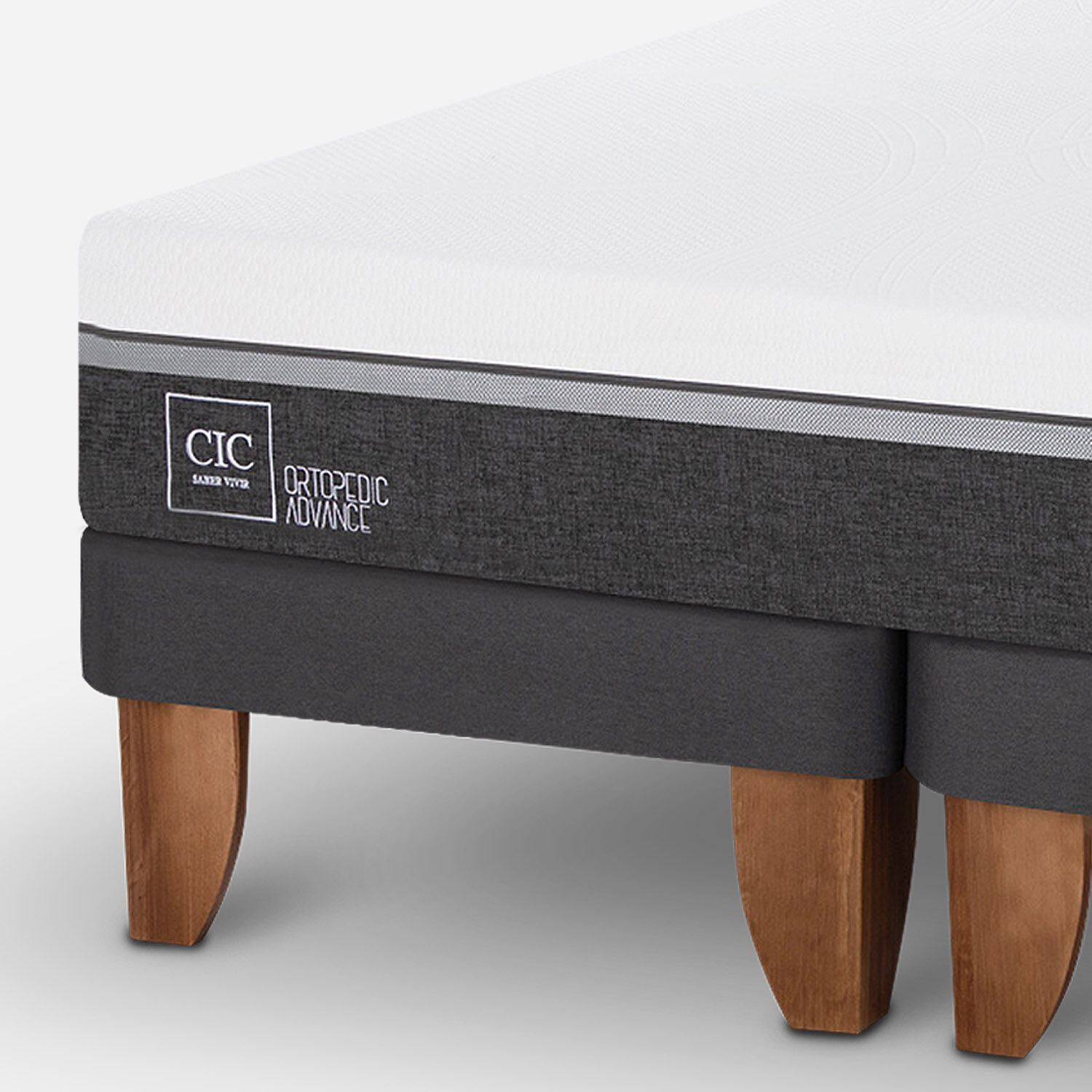 Cama Europea King Ortopedic Advance + Respaldo Dubl&iacute;n Gris