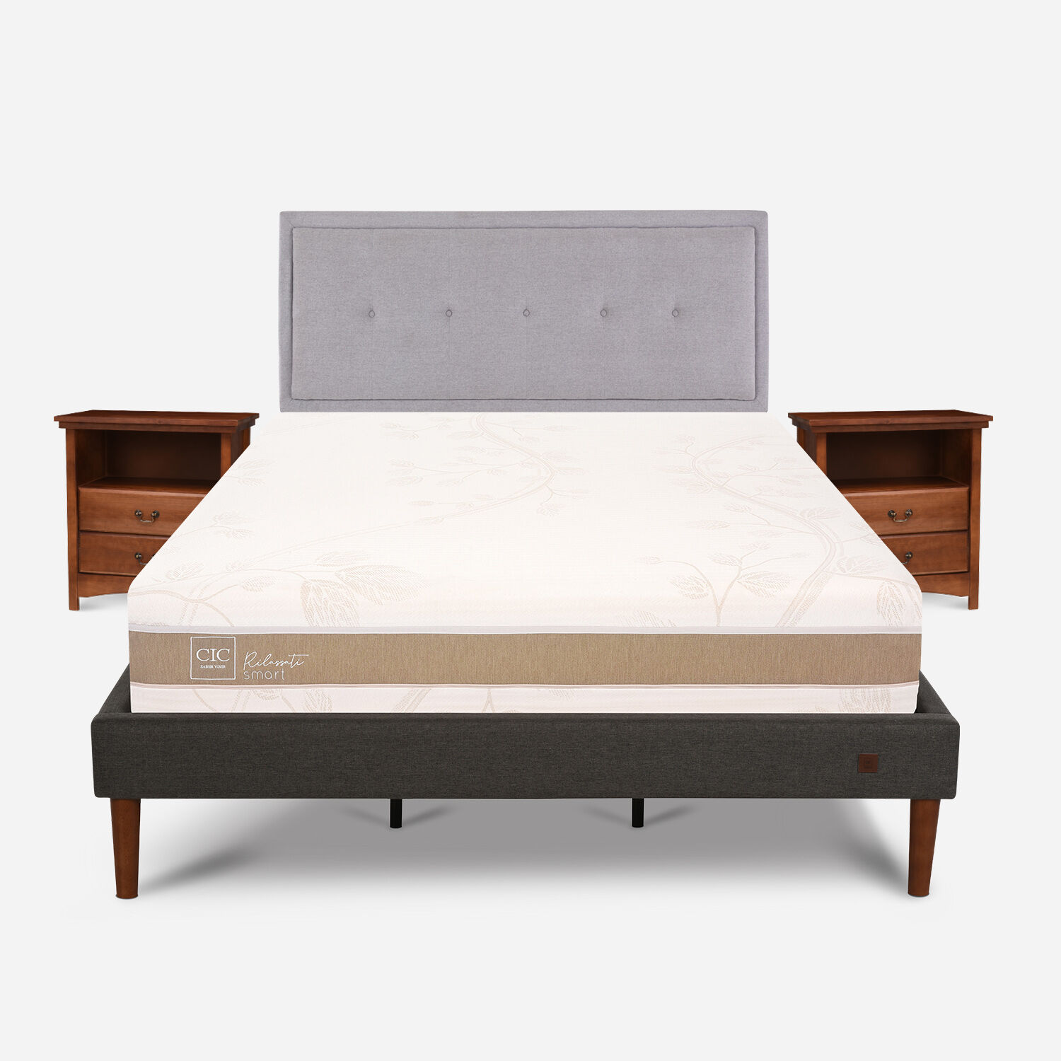 Cama Europea Curve King Rilassati Infinity + Set Ganges