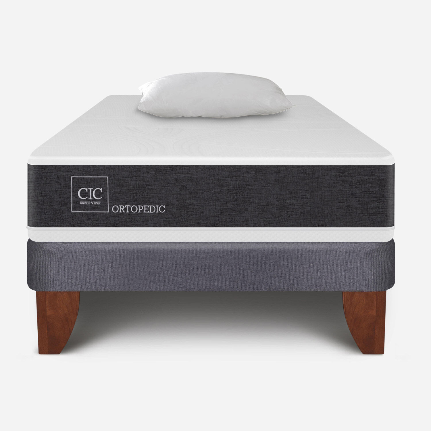 Cama Europea 1 Plaza Ortopedic + Almohada