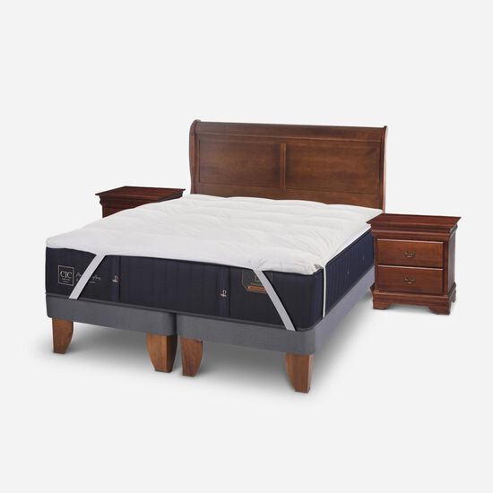 Cama Europea 2 Plazas Base Dividida Premium + Set Miró + Topper