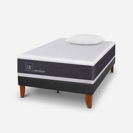 Cama Europea Curve 1,5 Plazas Ortopedic + Almohada