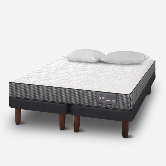 Cama Europea 2 Plazas Anatomic Base Dividida + Almohadas
