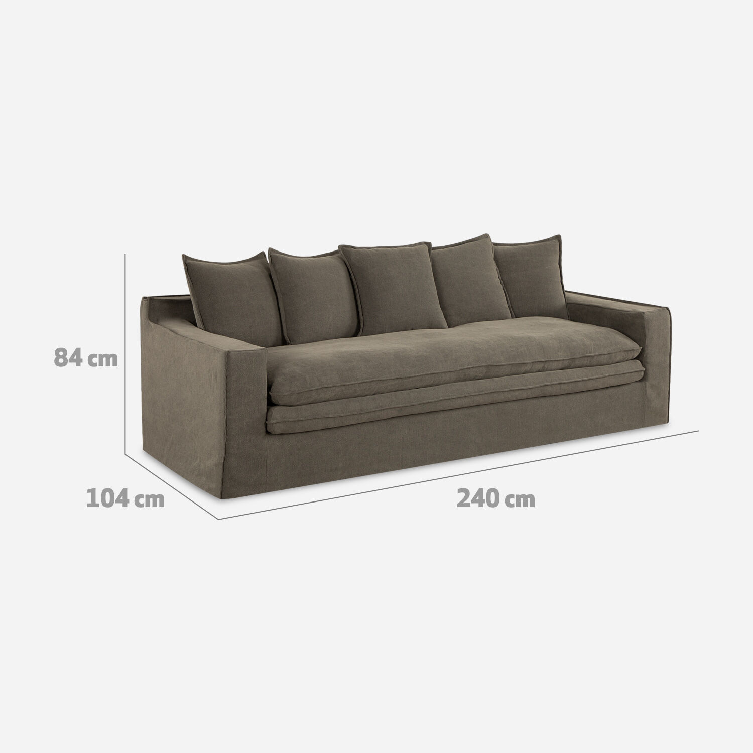 Sof&aacute; 3,5 Cuerpos Helsinki Gris