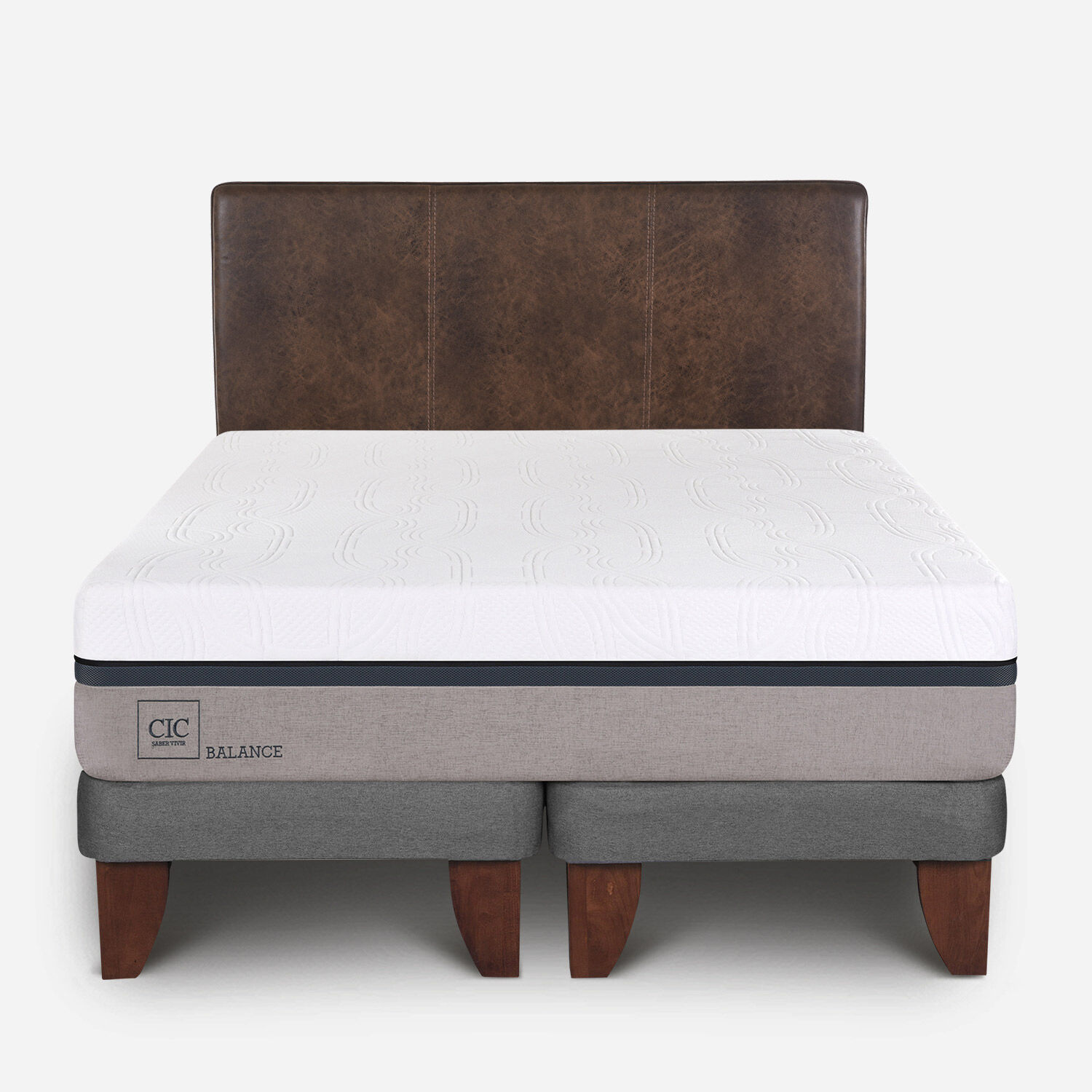 Cama Europea 2 Plazas Balance Base Dividida + Respaldo Baker