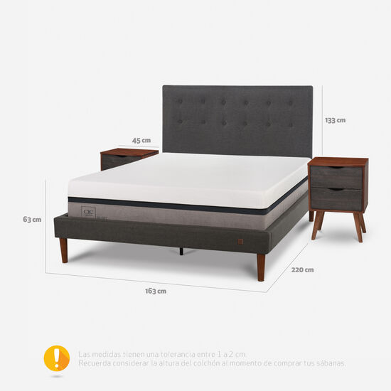 Cama Europea Curve 2 Plazas Balance + Set Éufrates