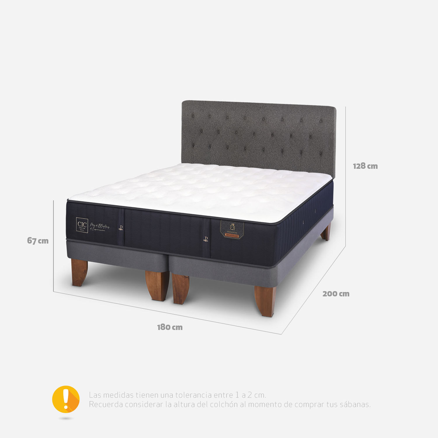 Cama Europea King Premium + Respaldo Kavery