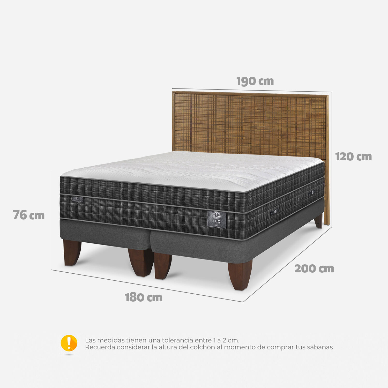 Cama Europea King Lux + Respaldo Adria