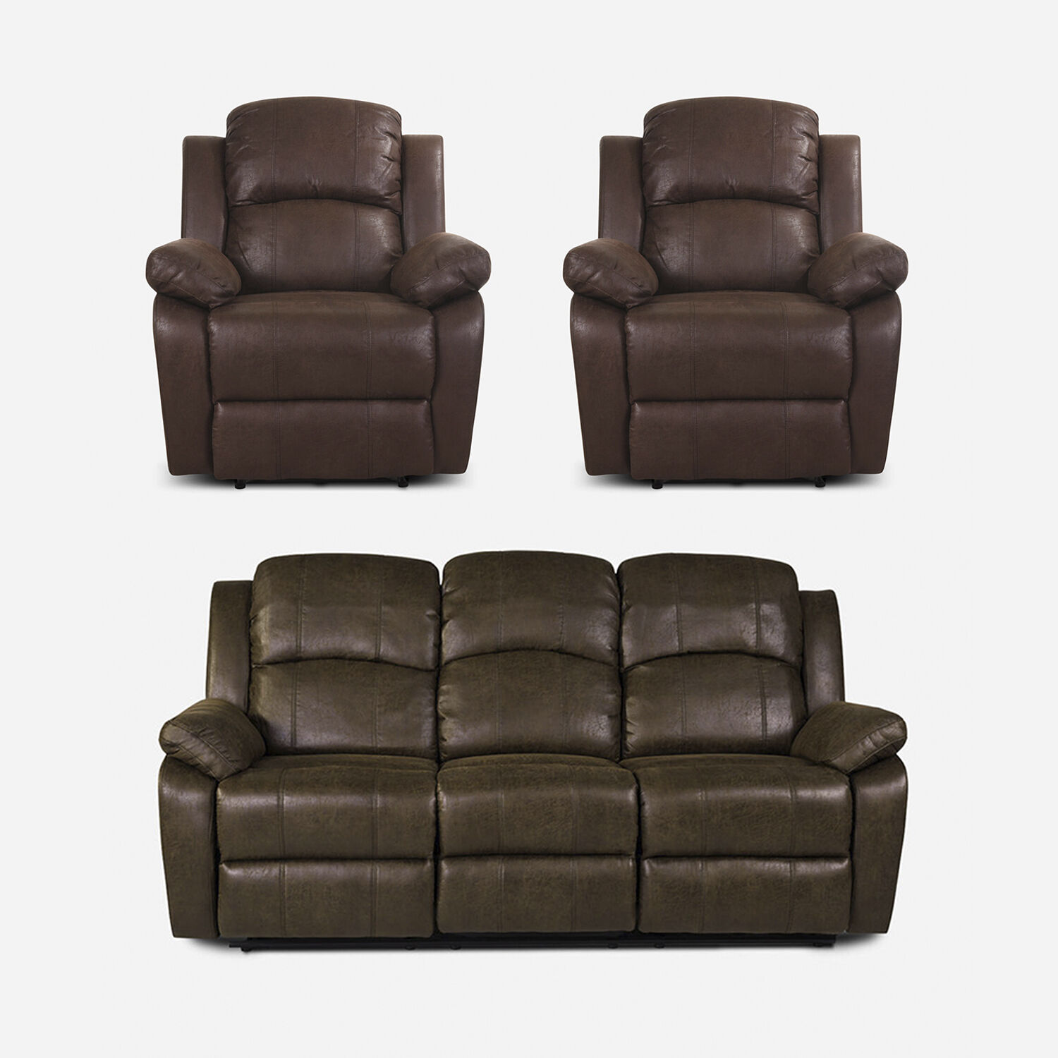 Juego reclinables Oslo 3 y 1 cuerpo x2