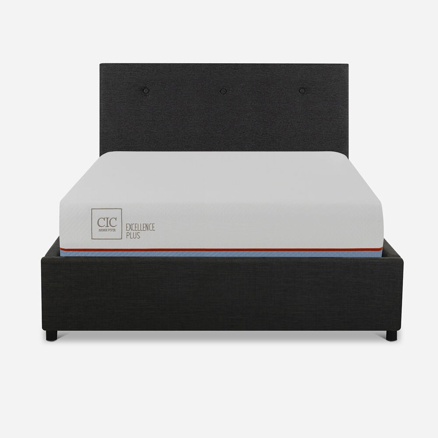Cama Space Box Excellence Plus 1,5 P Respaldo Black
