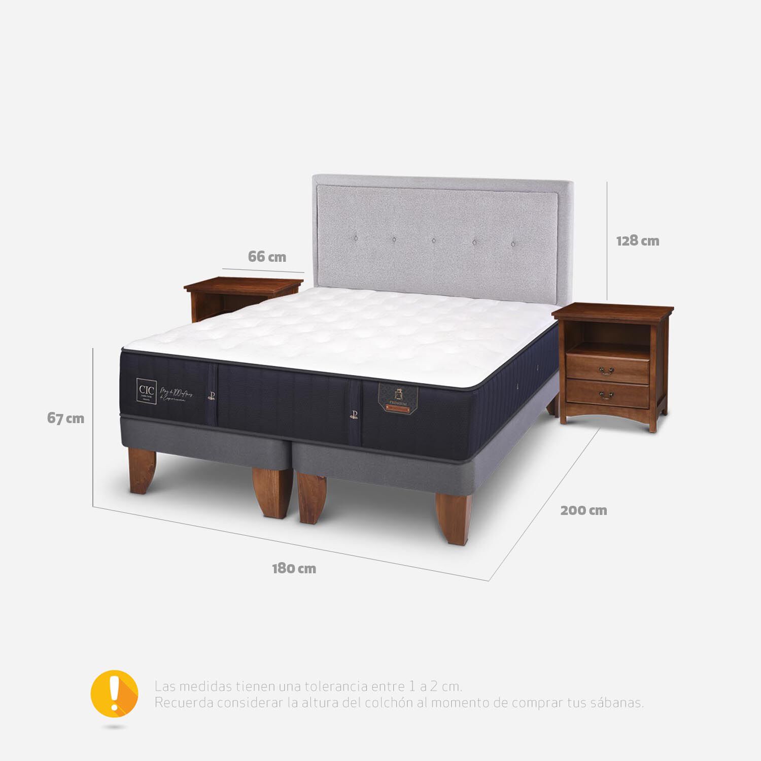 Cama Europea King Premium + Set Ganges