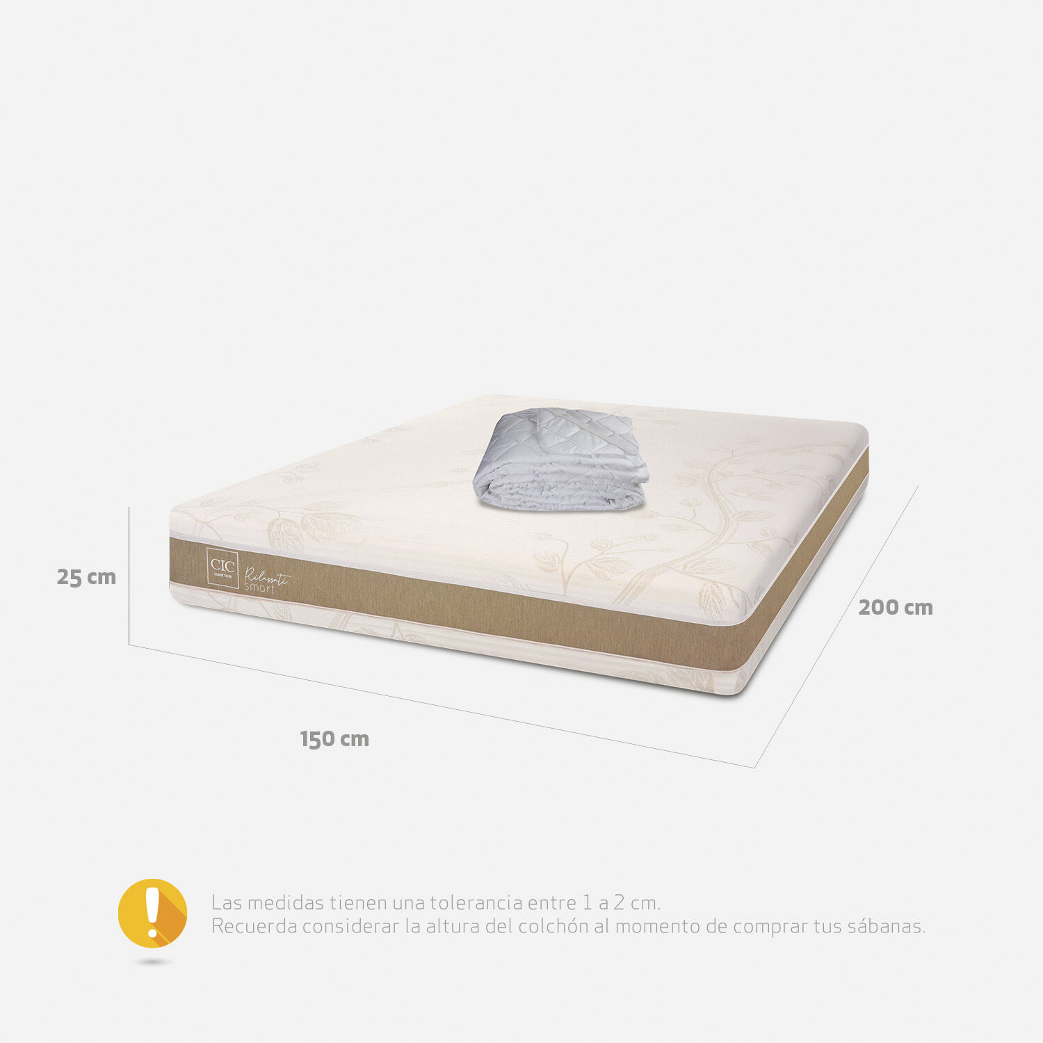 Colch&oacute;n 2 Plazas Rilassati Infinity 150x200 + Cubrecolch&oacute;n