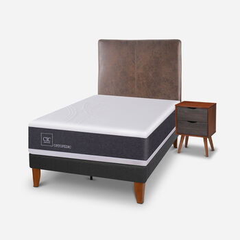 Cama Europea Curve 1.5 Plazas Ortopedic + Set Baker