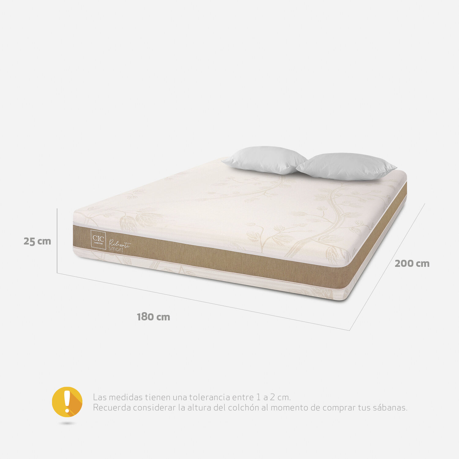 Colchón King Rilassati Smart 180x200 + Almohadas Viscoelásticas