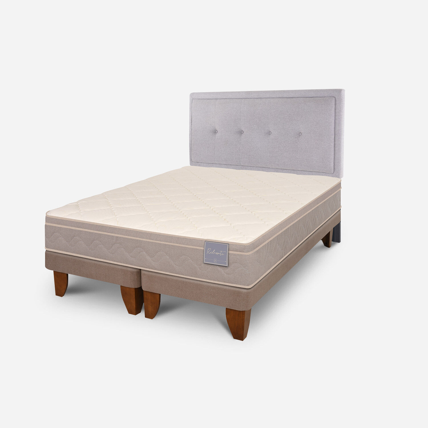 Cama Europea 2 Plazas Rilassati Base Dividida + Respaldo Ganges