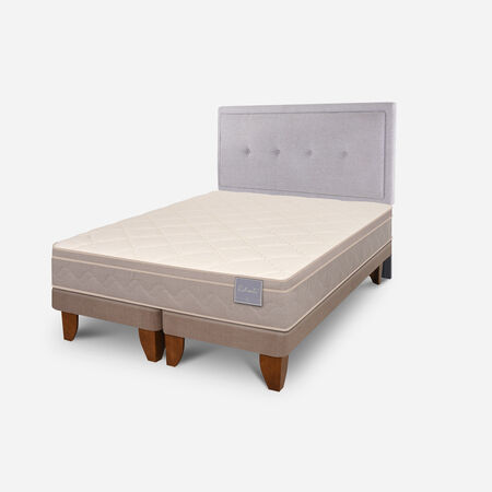 Cama Europea 2 Plazas Rilassati Base Dividida + Respaldo Ganges