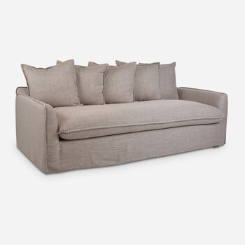 Sofá 3 Cuerpos Relax 5 Cojines Beige