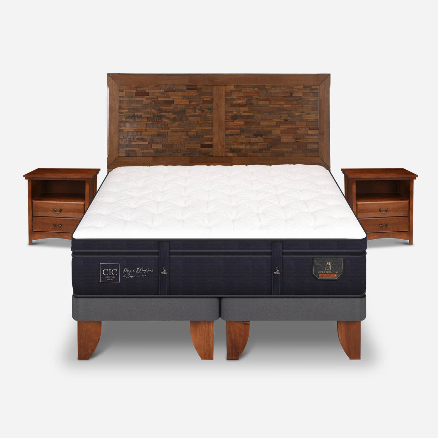 Cama Europea King Super Premium + Set Antique