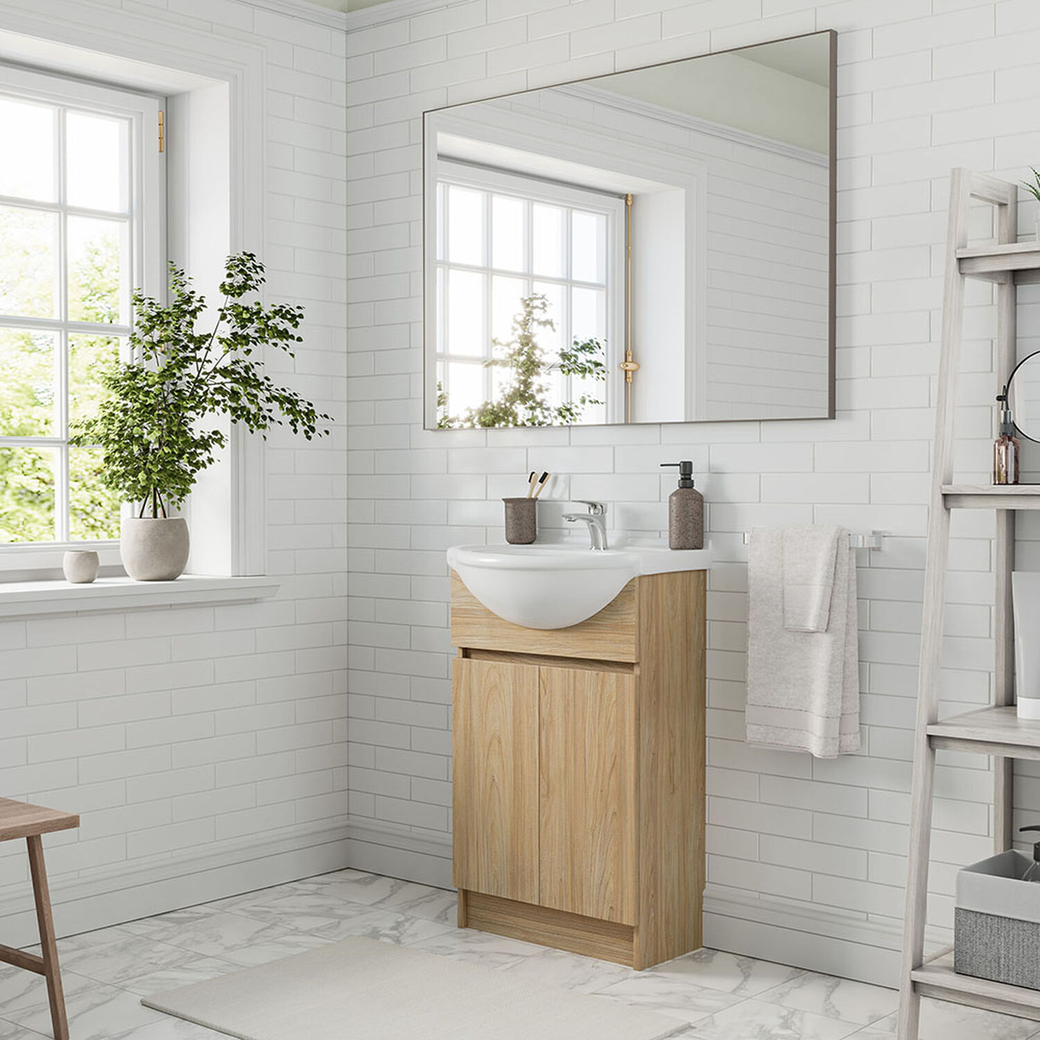 Vanitorio 2 Puertas 1 Repisa Cannes Olmo 50 Cm.