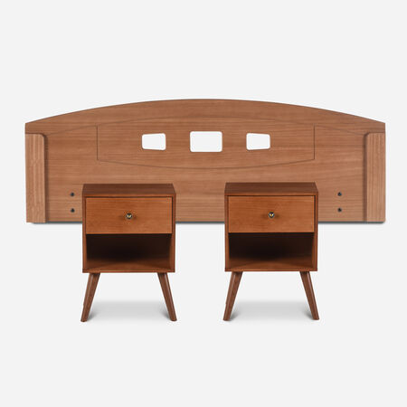 Respaldo 2 Plazas + Veladores Gales Caramel