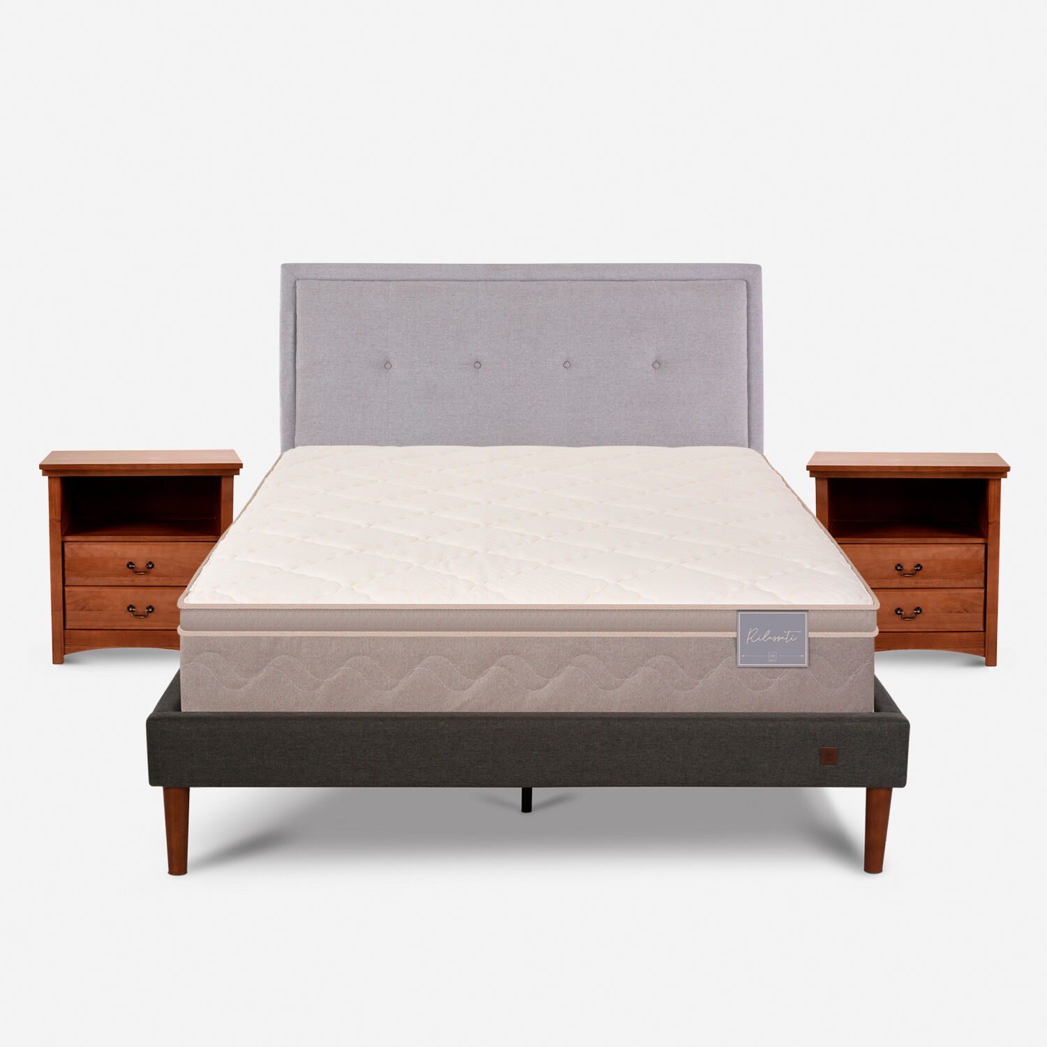 Cama Europea Curve 2 Plazas Rilassati + Set Ganges