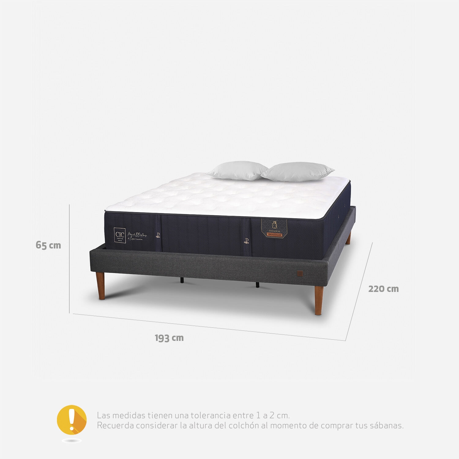 Cama Europea Curve King Premium + Almohada