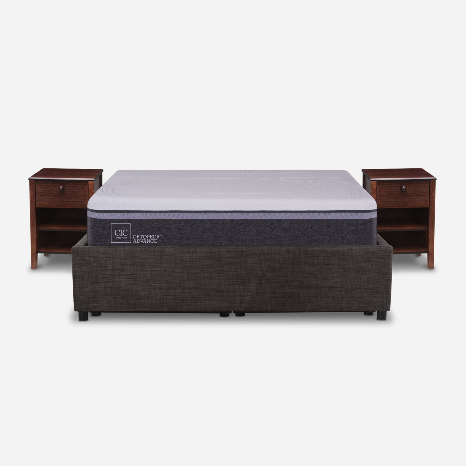 Cama Space Box 2 Plazas Ortopedic Advance + Velador Torino Chocolate
