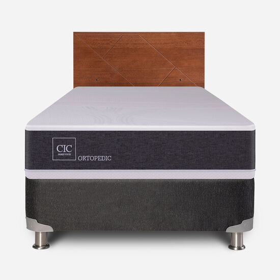 Box Spring 1 Plaza Ortopedic 5 Zonas + Respaldo Villarrica