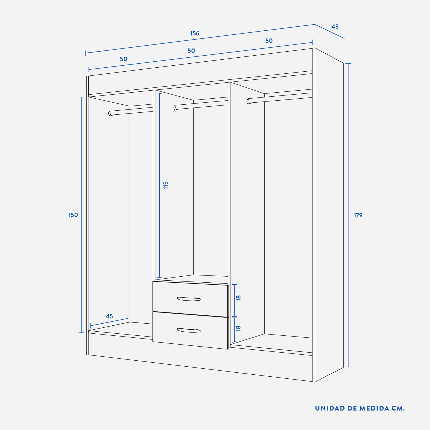 Cl&oacute;set 6 Puertas 2 Cajones Trancura Chocolate + Librero Sucre Cerezo