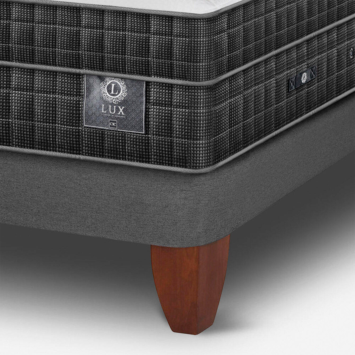 Cama Europea King Lux + Respaldo Miró Negro