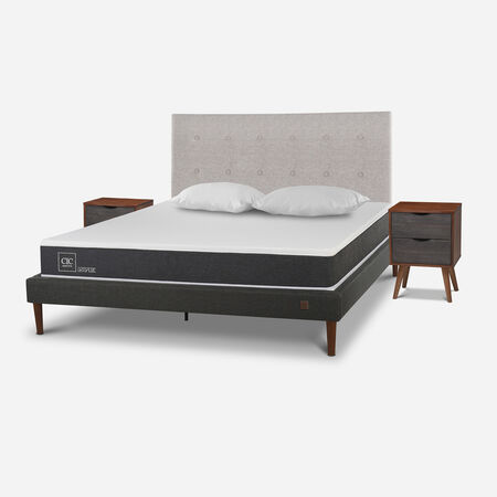 Cama Europea Curve 2 Plazas Ortopedic + Set Tigris + Almohada