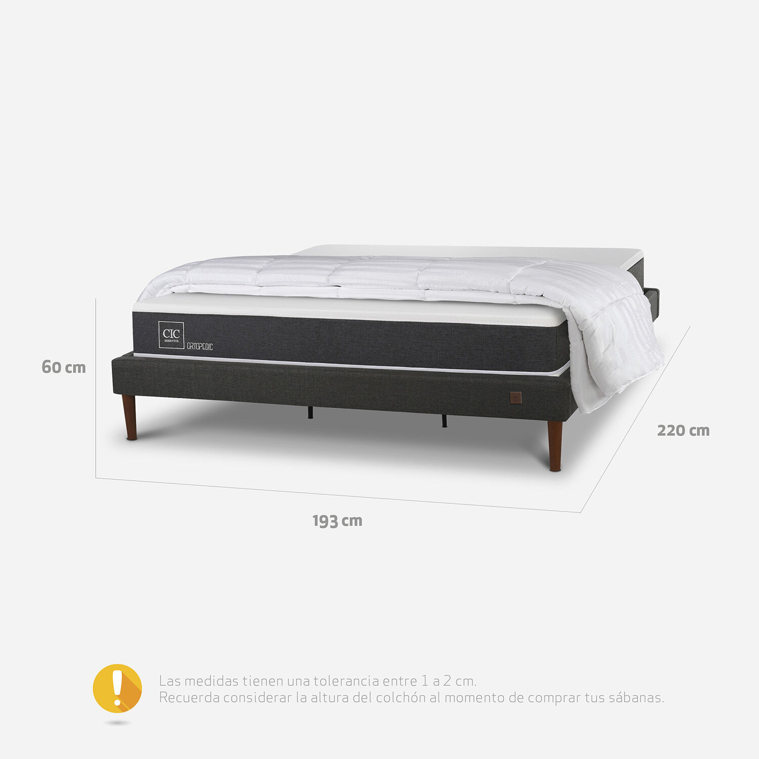 Cama Europea Curve King Ortopedic + Plum&oacute;n