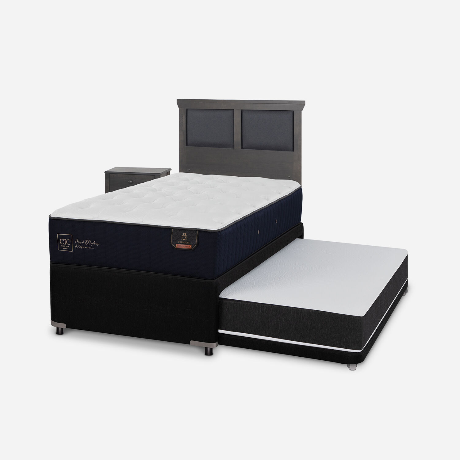 Cama Nido Diván Premium Set Torino Gris