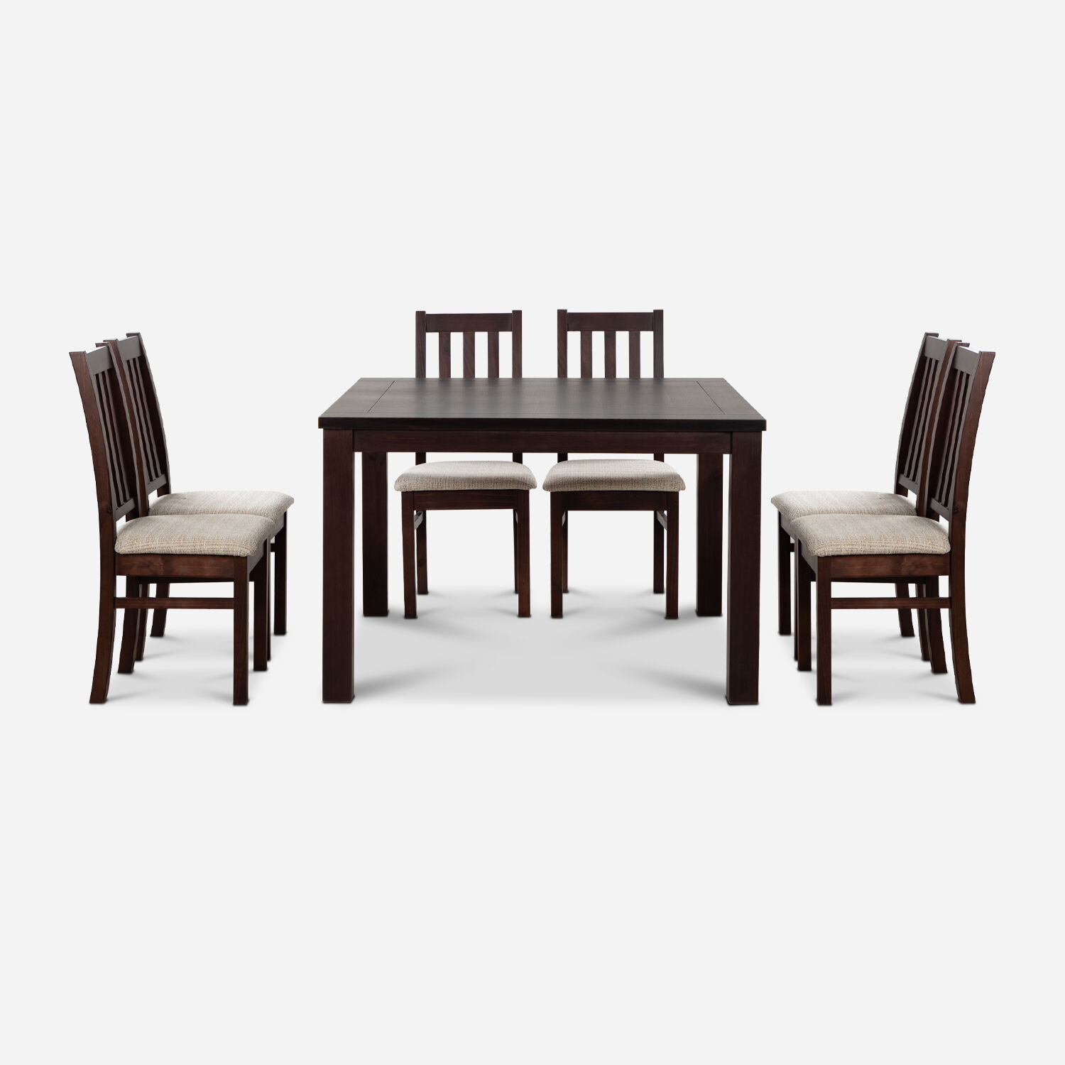 Comedor 8 Sillas &Ntilde;uble Chocolate - Tela Beige