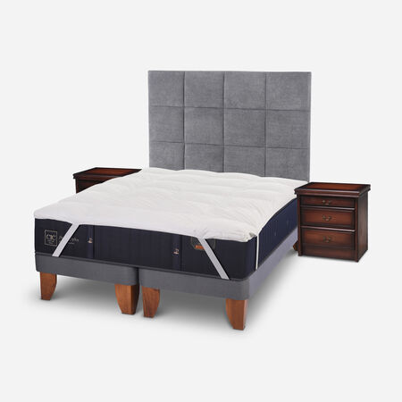 Cama Europea Super King Premium + Set T&aacute;mesis + Topper